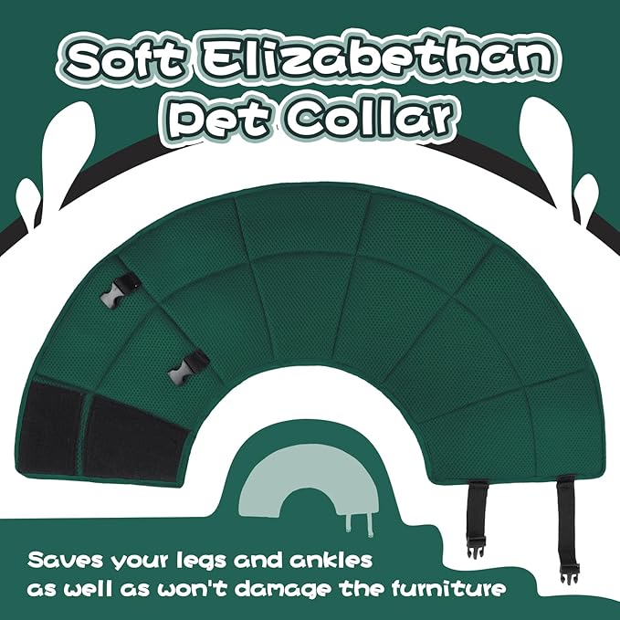 Dog Cone for Large Dogs After Surgery, Soft Dog Cone Collar for Dogs to Stop Licking, Adjustable Comfy E-Collar Alternative Lightweight Post-Surgery Recovery Elizabethan Collar for Pet