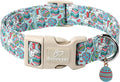Easter Dog Collar for Large Dogs - Blue Sleepy Bunny Egg Easter Collars for Boy Girl Dogs, Adjustable Spring Holiday Pet Collars with Quick Release Buckle L