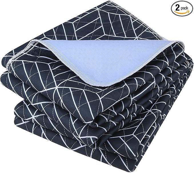 OUTCREATOR® Washable Bed Pads 34" x 36" (Pack of 2), Incontinence Mattress Protector, Anti-Slip Waterproof Underpads for Adults Kids Elderly Pets, Absorbency & Reusable Bedwetting Pads (Navy Blue)