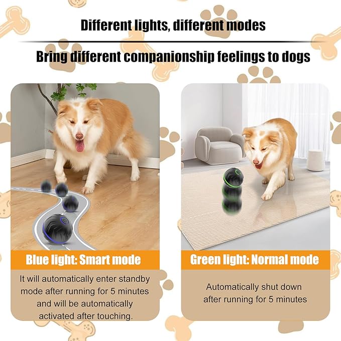 Interactive Dog Toys Dogs Ball,Moving Dog Toy with Touch Activated,Anti Boredom Dog Toys for Small Medium Dogs,Tough Motion Activated Automatic Vibrating Dog Ball,USB Rechargeable (Blue)