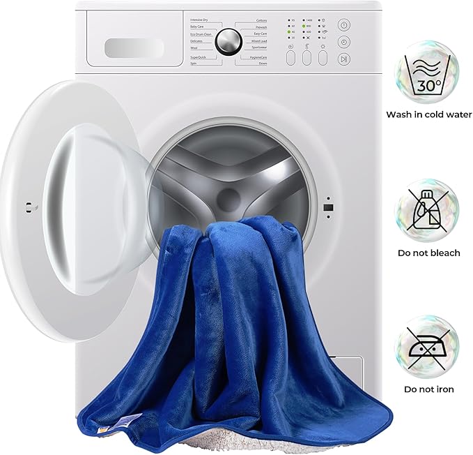 Sunheir Waterproof Dog Blankets for Medium Dogs - Puppy Blanket Washable for Couch Protection, Soft Sherpa Fleece Cat Throw Blanket to Prevent Urine Leaks & Protects Furniture 30"X 40", Blue