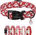 Christmas Dog Collar - Cute Red Santa Christmas Puppy Collar with Safety Buckle, Soft Adjustable Holiday Dog Collars for Small Medium Large Dogs XL
