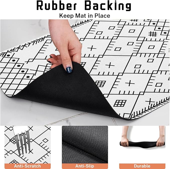 Absorbent Pet Dog Bowl Mat for Food and Water, Pet Cat Food Feeding Mat with Non Slip Rubber Backing, Dog Food Mats for Floors Waterproof, 12"x20"