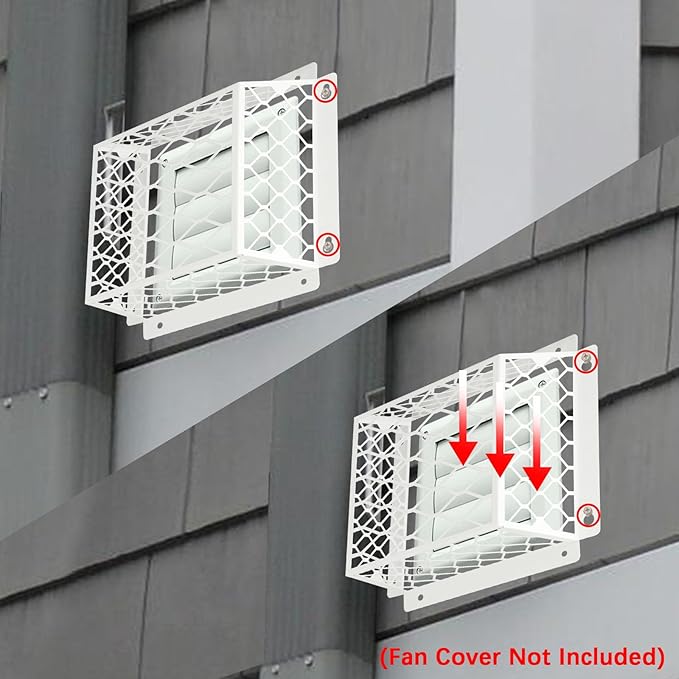 Dryer Vent Bird Guard,Dryer Vent Cover Guard for Most 3" to 4" Bathroom Exhaust Fan Cover Ventilation,7"Lx7"Wx5"H Steel Ventilation Bird Cage for Bath Exhaust Fan Cover,White,2PCS
