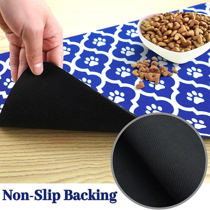 Dog Food Mat 24X32 Inch Pet Feeding Absorbent Mats for Floor Cat Water Bowl Placemats Non-Slip Washable Dog Mat for Food and Water