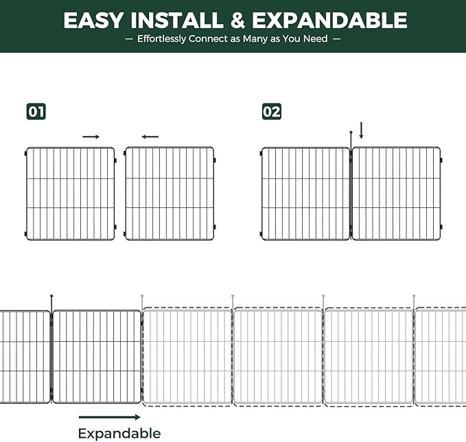 FXW MiniPaws Unleashed Dog Playpen, Expandable & Portable Design for Yard, RV Camping and Indoor Use, for Puppies and Small Dogs, 24-inch 16 Panels