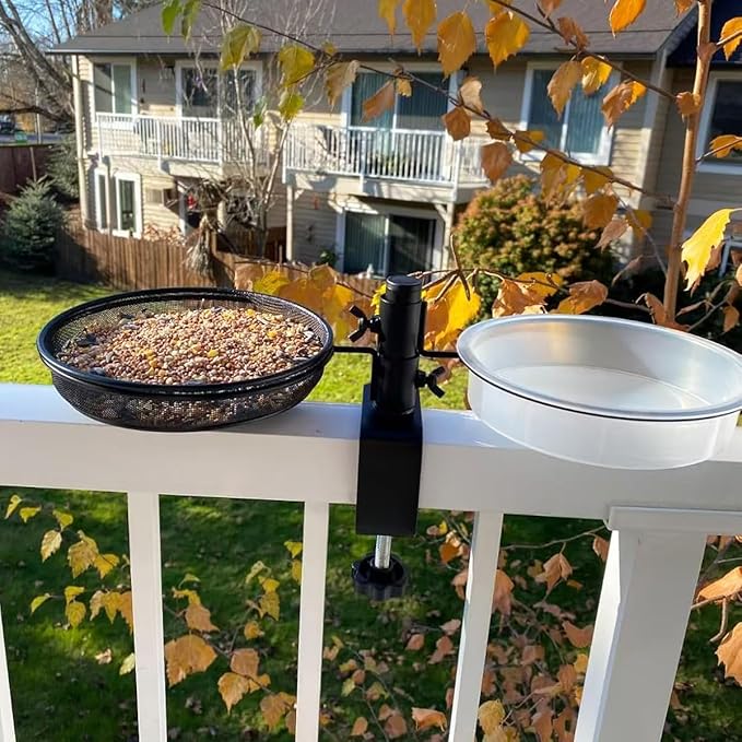 Plastic Round Bird Feeder Bowl and Metal Round Bird Feeder Tray,Wild Birds Seed Mesh Tray Bath Water Bowls Outdoor Accessory for Humming Feeder Station