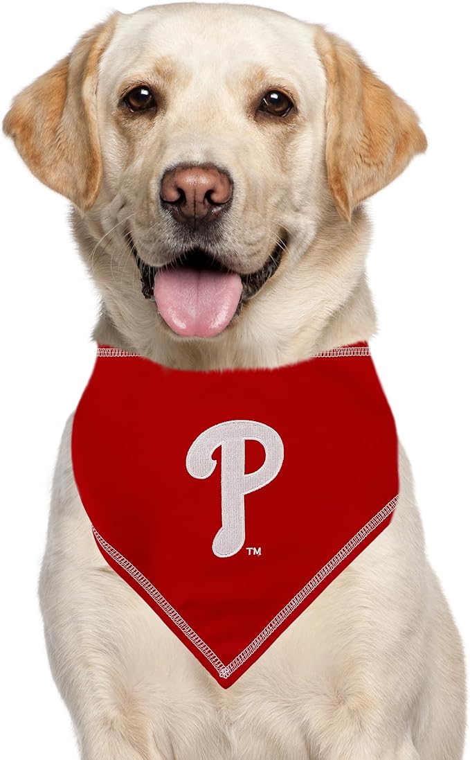 Pets First MLB Philadelphia Phillies TIE Bandana, Small/Medium. Dog Bandana Scarf Bib for Pet Cat Dog. The Ultimate Game-Day, Party Bandanna, Birthday Event