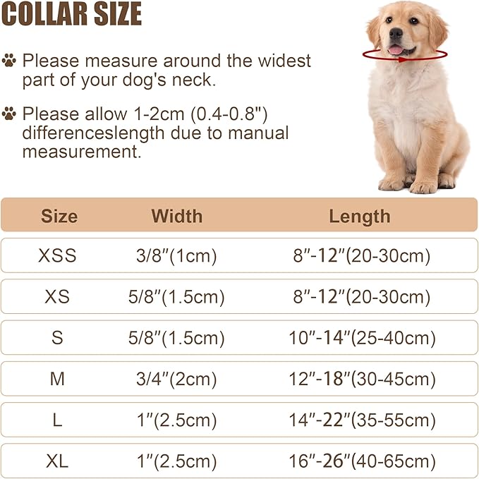 Reflective Dog Collar with Buckle Adjustable Safety Nylon Collars for Small Medium Large Dogs, Orange XS