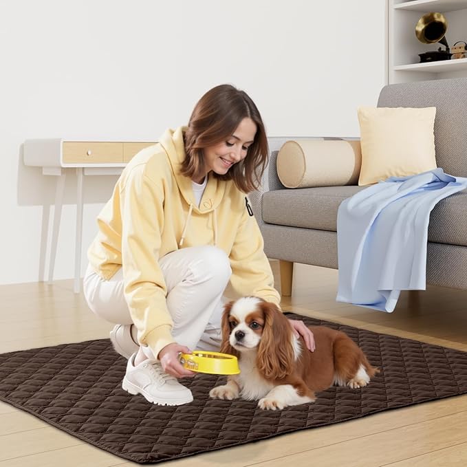 Smiry Waterproof Dog Bed Cover Blanket, Soft Reversible Pet Blanket, Washable Leakproof Cats Dogs Couch Cover for Sofa, Couch, Furniture (30x70 Inch, Chocolate/Dark Grey)