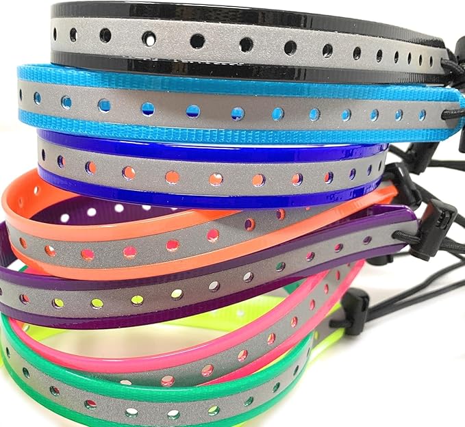 Replacement GPS eCollar with Adjustable Bungee, Multi-Hole Design, and Secure Toggle Closure for Small Dogs (Reflective Black, Small Neck)