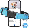 Reflective Dog Collar for Large Dogs with Dog Tags Personalized & Quick Release Buckle, Adjustable and Comfortable Nylon Pet Collar, Blue