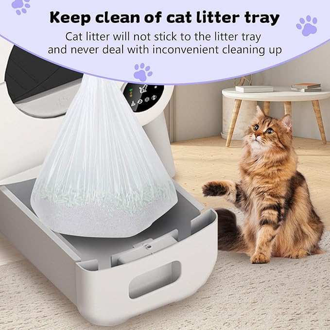 120 Count 26" x 11.8" Cat Litter Box Liners for Fsitego and Fumoi Self Cleaning Litter Box, Extra Thick Heavy Duty Cat Litter Bags Replacement, 3-4 Gallons of Capacity