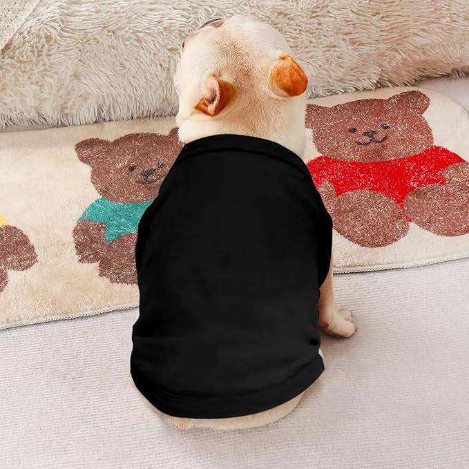Custom Dog Shirt with Photo Name Logo Personalized Summer Breathable Cloth for Small Medium Large Pet Dogs Puppy Cats, 1 PC Blank Black, M