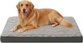 Orthopedic Dog Crate Bed – Waterproof Plush Pet Mattress with Removable Washable Cover, Non-Slip Bottom, Big Memory Foam Dog Bed for Crate, 36x27 Inch, Grey