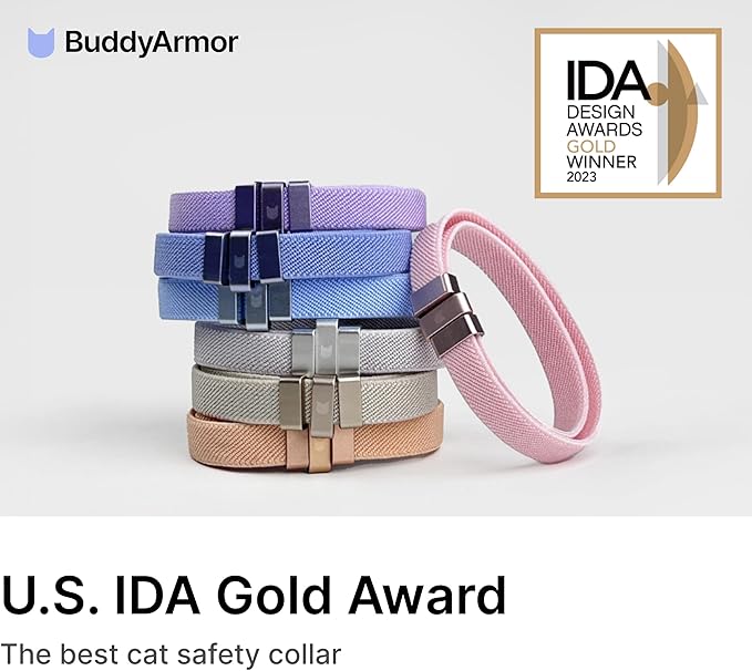 Safety Cat Collar - U.S. IDA Gold Awarding Design, Elastic Quick Release, Non Breakaway - Lightweight for Kitten, Neck Fit 7.8'-15.7' for All Small Large Cat,M(Midnight Black)