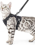 Cat Harness and Leash Set Escape Proof Tactical Medium Kitten Harness Emotional Support Cat Vest, Black, M