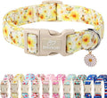 Sunflower Dog Collar, Adjustable Cute Dog Collars for Medium Dogs, Lightweight Summer Fall Pet Collar with Quick-Release Buckle for Boy&Girl Dogs M