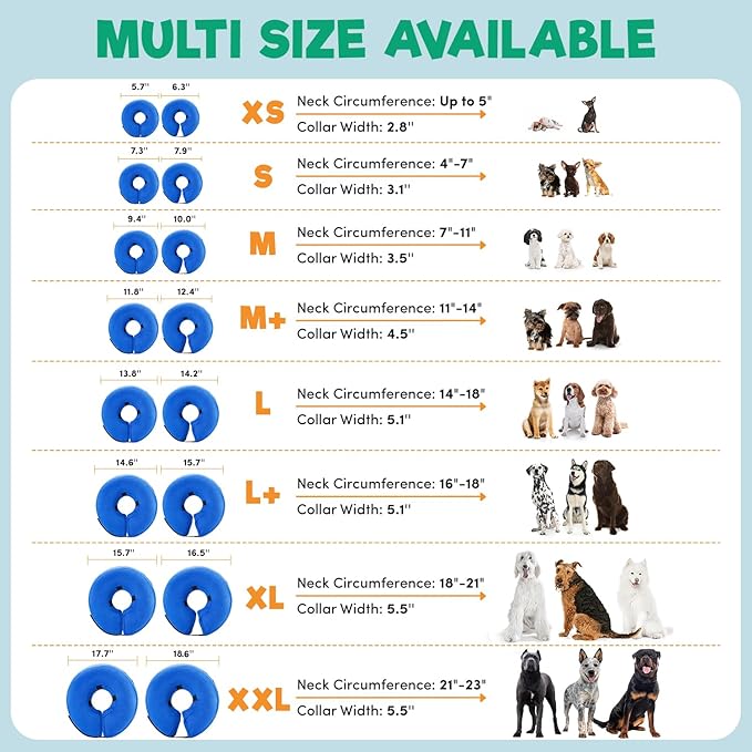BENCMATE Inflatable Dog Cone Collar Alternative, Soft Dog Cone for Small Medium Large Dogs and Cats, Neck Recovery ECollar Donut Collar After Surgery (Large, Constellation)