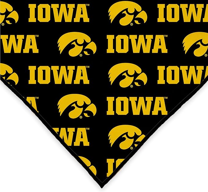 Iowa Hawkeyes Officially Licensed Bandana for Dogs and Cats | Fits Pets Great Gift Idea | Easy-to-Tie (Large, 28")