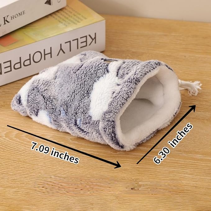 Sugar Glider Bonding Pouch Carrier, Small Animal Sleeping Pouch with Breathable Vent and Drawstring, Portable Travel Bag for Sugar Glider, Rat, Squirrel, Guinea Pig, Birds, Parrot (Light Gray)