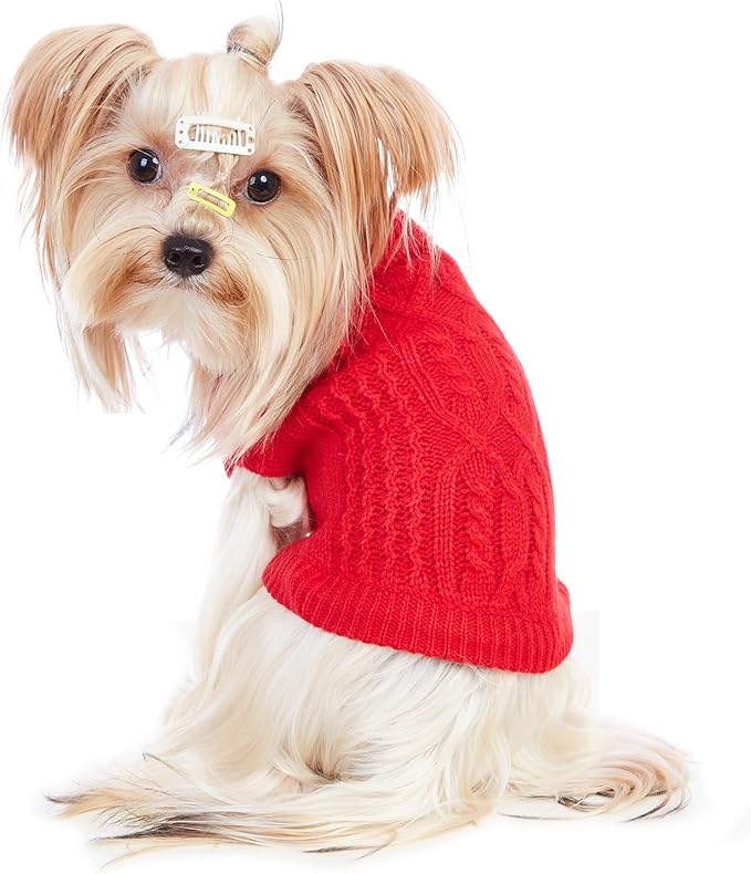 Stretchy Cat Sweater - 17 Colors & 6 Sizes | Snug Winter-Ready Knit for Boy/Girl Cats & Kittens(Red, Large)