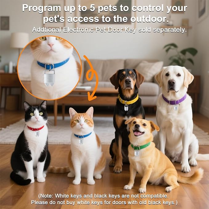 Electronic Smart Key for AJKJ Smart Pet Door, Add More Pets, Only 1 Key -1PCS - Fit for New Cat/Dog Door