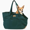 Plush Dog Purse Carrier for Small Dogs, Soft Dog Tote Bag with Safety Harness Clip, Cozy Pet Carrier for Dogs Under 15 lbs, Comfortable Dog Shoulder Carrier for Travel, Green