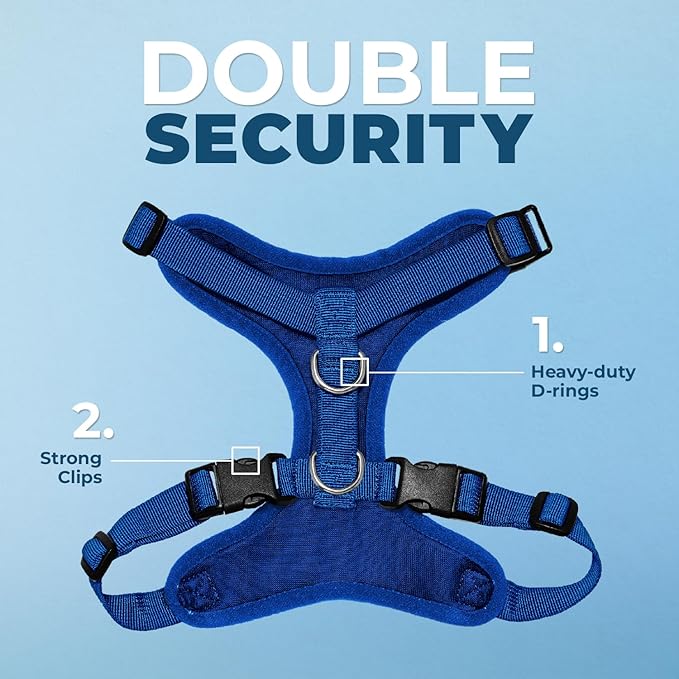 Voyager Step-in Pet Harness - All Weather Mesh, Adjustable Step in Harness for Cats and Dogs by Best Pet Supplies - Royal Blue, S