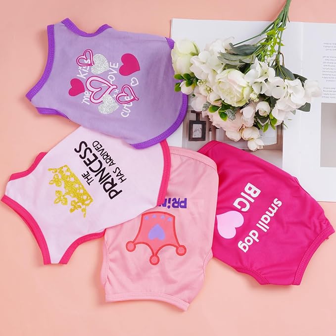 4 Pack Dog Shirts Summer Printed Puppy Clothes Cute Sleeveless Pet T Shirts Dog Clothes for Small Medium Dogs Cats Girl(XS)