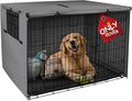 Explore Land Dog Crate Cover Heavy Duty Polyester Pet Kennel Sunshade Universal Fit for 36 inches Wire Cage (Grey)
