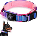 2026 Upgrade Waterproof AirTag Dog Collar, Military Tactical Dog Collar with AirTag Holder, Comfortable Control Handle and Metal Buckle, GPS Dog Collar Holder for Medium to Large Dogs (Snow Cone,L)