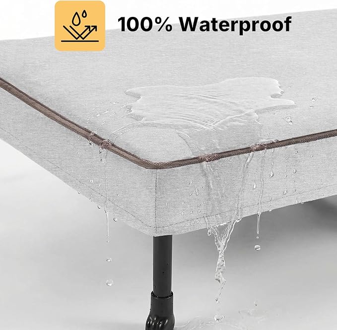 Veehoo Elevated Dog Bed with Waterproof Cushion Mat, Cooling Raised Dog Beds with Padded Top, Washable Outdoor Dog Bed, Orthopedic Pet Cot for Indoor & Outdoor, Medium Dog Bed 32" x 25", Dark Grey