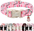 Christmas Dog Collar for Small Dogs - Cute Xmas Tree Print Pink Christmas Collars for Dogs, Soft Adjustable Winter Holiday Dog Collars with Quick Release Buckle S
