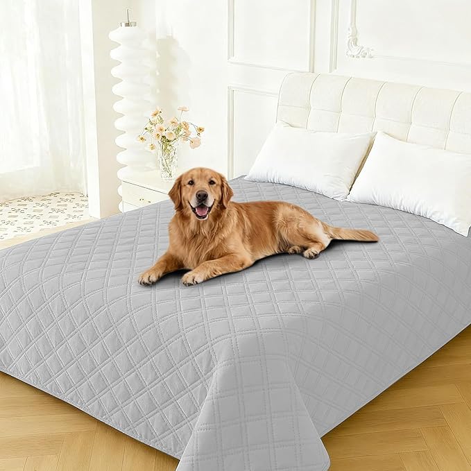 Waterproof Couch Covers for Pets, Waterproof Dog Bed Cover, Anti-Slip Soft Dog Blankets, Couch Cover for Dogs Washable, Pet Blanket for Puppy Large Dogs Cat (68x82 Inch, Light Grey)