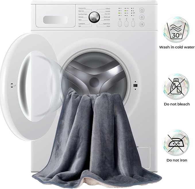 Sunheir Waterproof Dog Blankets for Large Dogs - Cat Blanket Washable for Couch Protection, Soft Sherpa Fleece Puppy Throw Blanket to Prevent Urine Leaks & Protects Furniture, 40"X 50", Grey