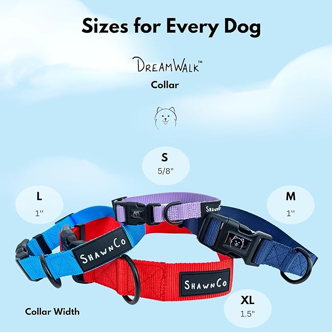 ShawnCo Dream Walk Dog Collar- Premium, Adjustable and Comfortable Pet Collar for Small, Medium, Large and Extra Large Dogs (S, Freckle's Garden)