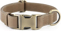Plutus Pet Genuine Leather Dog Collar – Adjustable Pet Collar with Quick Release Metal Buckle, Soft Real Leather for Small Medium Large Dogs, Heavy Duty & Skin-Friendly (Ash Brown, S)