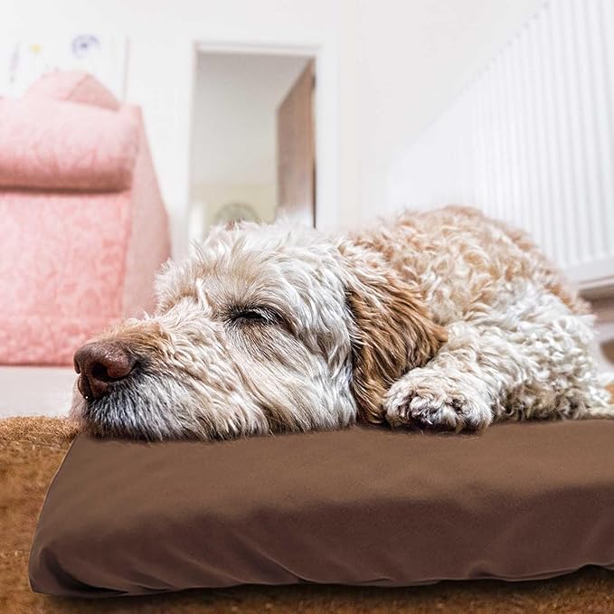Dog Bed Cover Waterproof Replacement Machine Washable Covers for 44x32 Inch Dog Bed Heavy Duty Scratch Resistant Mattress Protector Pet Bed Cover Only Brown