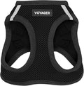 Best Pet Supplies - All Weather Mesh / Plush, Reflective, No Pull Harness for Small, Medium Dogs, Cats - Secure with Hook & Loop Fastener, Buckle, Double D-Rings - Black/Black Trim, XS