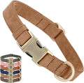 Genuine Leather Dog Collar - Adjustable Pet Collar with Quick Release Metal Buckle, Soft Skin Friendly Real Leather Collar for Small, Medium, Large Dogs (Brown, M：Fit 12-20" Neck)