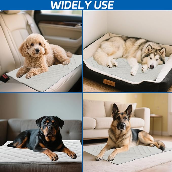 Dog Cooling Mat Self Coolings Foldable Cooling Pad for Dog in Summer Coolings Mat for Dogs and Cats Machine Washable (Rectangle,Gray, Medium-36 L x 23" W)