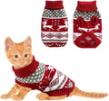 Vehomy Dog Christmas Sweaters Pet Winter Knitwear Xmas Clothes Classic Warm Coats Reindeer Snowflake Argyle Sweater for Kitty Puppy Cat-S