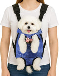 Dog Backpack Carrier, Front Pocket for Essentials, Pet Sling Front Backpacks for Small Medium Dogs 7-11 Lbs, Legs Out, Adjustable Wearable Puppy Chest Travel Bag, Easy-Fit for Hiking/Walking/Camping
