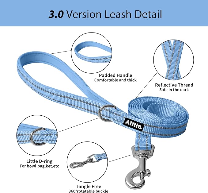 AIITLE Dog Harness, No-Pull Cat Harness with a Leash, Adjustable Reflective Dog Vest, Cat Harness Escape Proof, Outdoor Walking, Running,Training for Extra Small Dogs and House Cats Blue XXXS