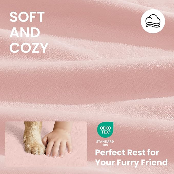 OhGeni Orthopedic Waterproof Dog Bed for Medium Large Dogs, Machine-Washable Removable Cover in Easy-Clean Fabric, High Density Foam & Easy-Carry Handle, Wider and Larger, 36 inch (Pink)
