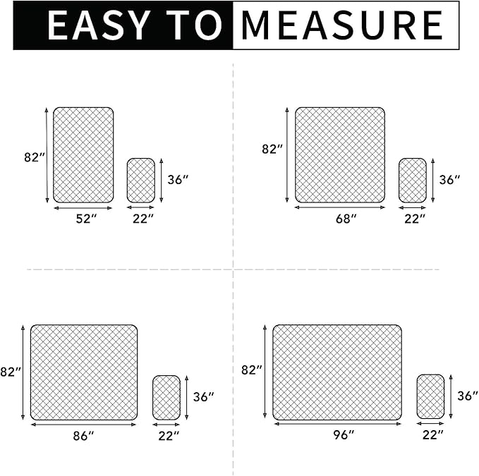 Easy-Going 100% Waterproof Dog Bed Cover, Non-Slip Pet Blanket for Furniture, Washable Couch Cover, Repleasement Sofa Cover (96x82 in,Gray)