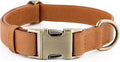 Plutus Pet Genuine Leather Dog Collar – Adjustable Pet Collar with Quick Release Metal Buckle, Soft Real Leather for Small Medium Large Dogs, Heavy Duty & Skin-Friendly (Light Brown, XS)