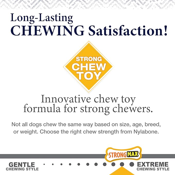 Nylabone Gourmet Style Strong Chew Toy Bundle, Toys for Dogs, Baby Back Ribs & Aged Cheddar Flavor, Large - Up to 50 lbs, 2 Pack
