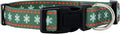 Native Pup Christmas Dog Collar- Winter Holiday Collars for Pets- Xmas Gift for Puppy- Santa, Reindeer, Snowman, Candy Cane, Red Green- Girl Boy- Small, Medium, Large Breeds (Green Snowflake, Large)